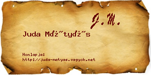 Juda Mátyás névjegykártya